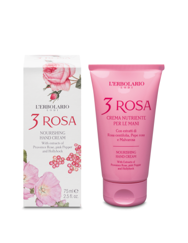 3 Rosa Nährende Handcreme